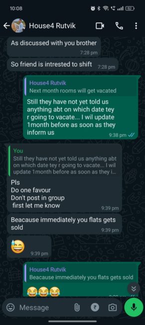 tenant informing not to share